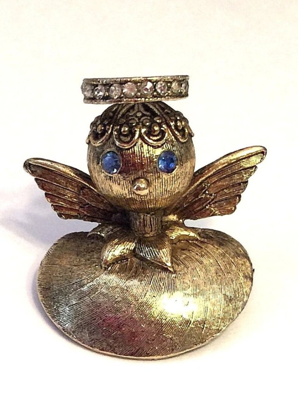 Vintage Tortolani Signed Angel Brooch Pin
